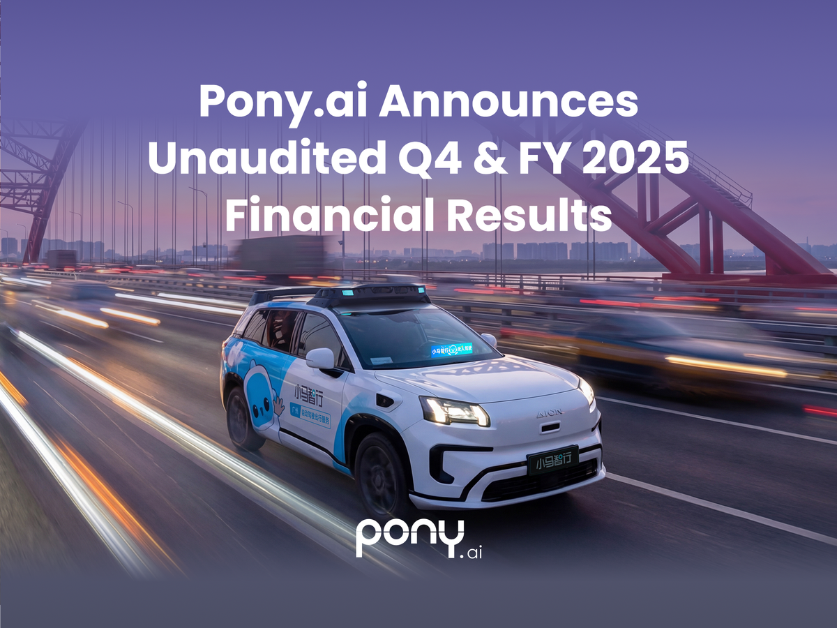 Pony.ai Targets 3,000 Robotaxis in Over 20 Cities in 2026; Expects Dual Engines to Drive Full-fledged Growth
